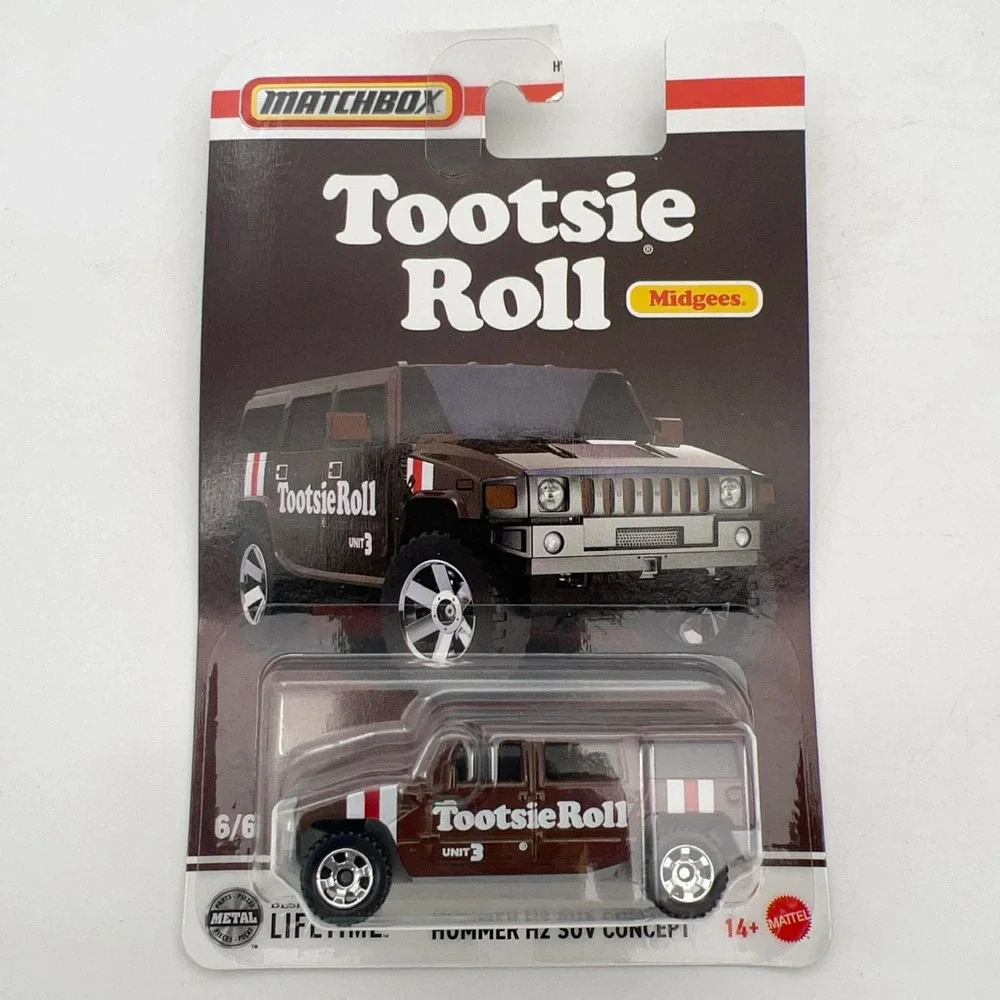 Matchbox Hummer H2 SUV Concept Tootsie‎ Roll Midgees Brown Diecast Car 6/6 HVV75